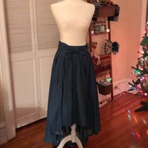 Chambray / denim high-low skirt